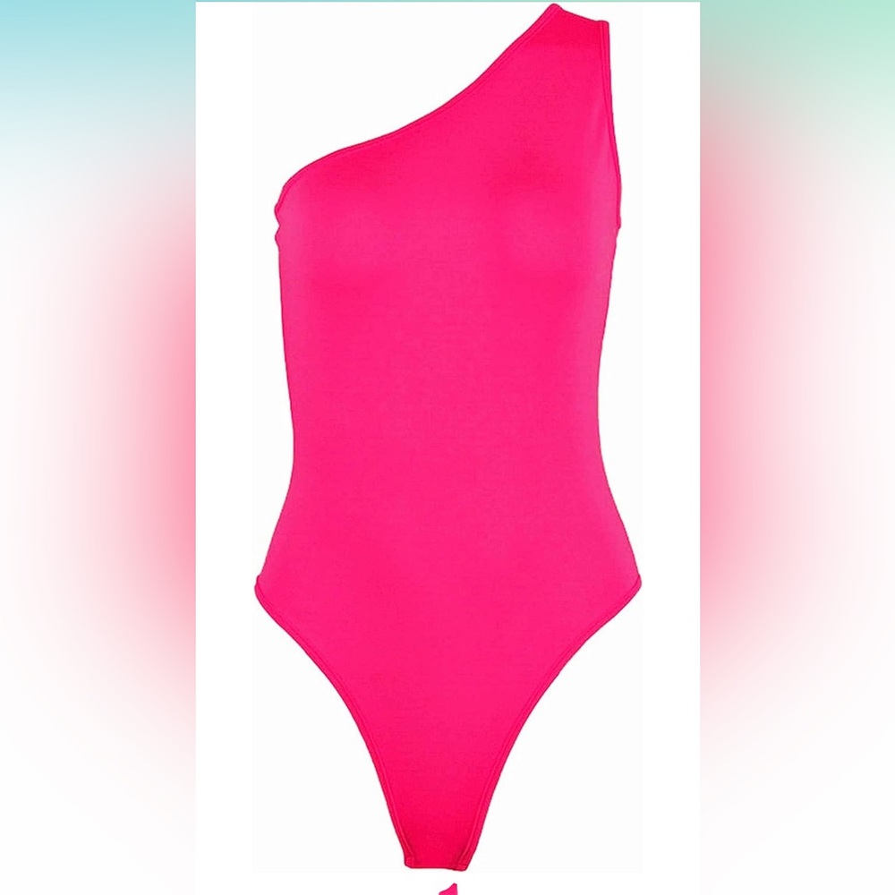 Women's Sexy One Shoulder Sleeveless Solid One Piece Bodysuit